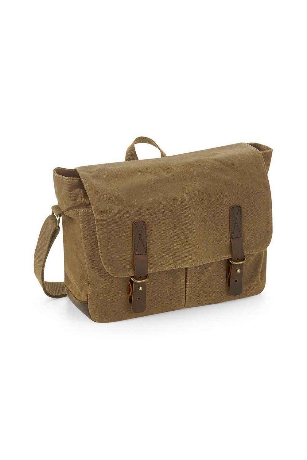 Heritage Leather Trim Messenger Bag